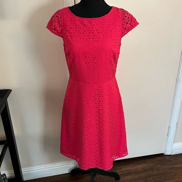 J. Crew Pink Lazer cut Cap Sleeve Dress size 4 - Picture 8 of 8